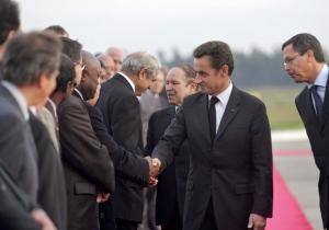 Algerian President Abdelaziz Bouteflika (CBack) and his French counterpart