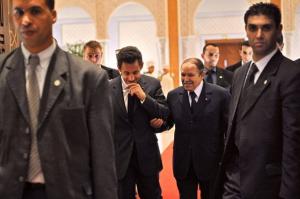 Algerian President Abdelaziz Bouteflika (2ndR) chats with his French