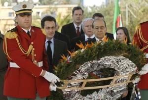 French President Nicolas Sarkozy (2nd L) and Algerian Interior