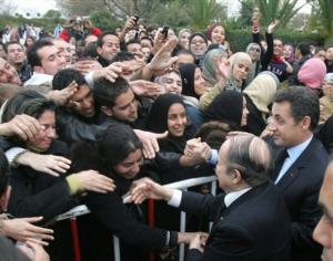 French President Nicolas Sarkozy, right, and Algeria's President Abdelaziz