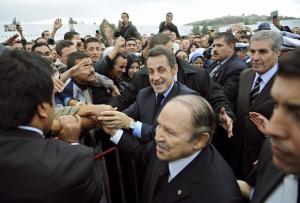 Algerian President Abdelaziz Bouteflika (CFront) and his French counterpart