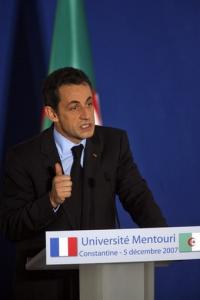 CONSTANTINE, ALGERIA - DECEMBER 5:  The French President