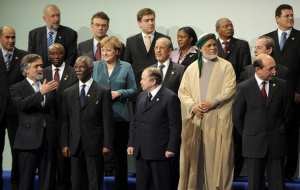 (Front row-L-R)Portugal's Foreign Minister, whose country currently holds the