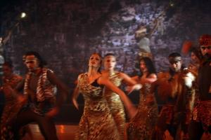 A Syrian traditional dance team performs during the inaugural