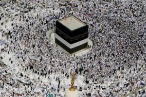 Muslims circle around the holy Kaaba at the Grand