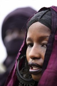 A tuareg woman is seen during the official visit