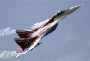 A Russian MiG-29 performs at the MAKS 2007 Air