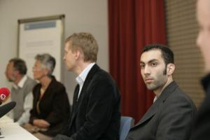 (R-L) Bernhard Ebner, son of missing Wolfgang Ebner, Wolfgang