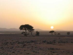 Coucher de soleil à Lac Maider (Wilaya de Bechar)