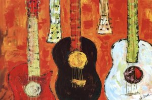 لوحة فنية لآلات موسيقية