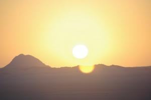 Coucher de soleil sur le site de Teguelman Semerdet