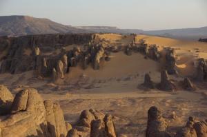 Coucher de soleil sur le site de Teguelman Semerdet