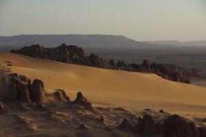 Coucher de soleil sur le site de Teguelman Semerdet