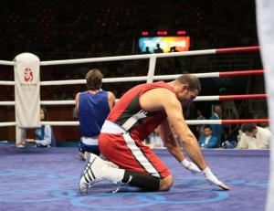 الملاكم الجزائري في الجيدو  عبد الحفيظ بن شبلة  خلال الألعاب الأولمبية 2008