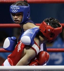 الملاكم الجزائري  عبد القادر شادي  خلال الألعاب الأولمبية 2008