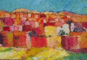 موحة فنية لقرية بضواحي الأوراس