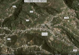 صورة فضائية لقرية أيت زمنزر و ضواحيها