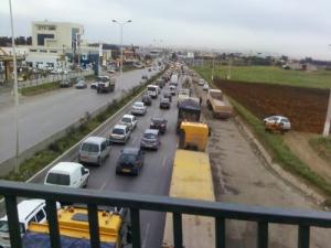 Encombrement sur voie express à Reghaia (Alger)