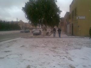 Centre ville de Djelfa sous la neige