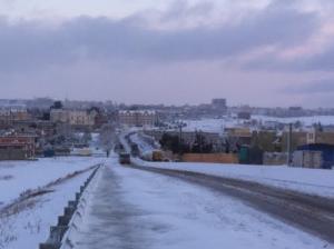 L'Entrée Sud de Sétif sous la neige