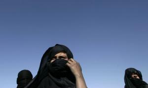 Sahrawi women attend a demonstration as part of the