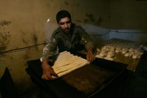 A Sahrawi man works in a bakery at Dakhla's