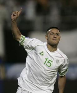 Algeria's Karim Ziani celebrates after scoring against Liberia during