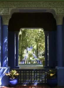 A view of the Majorelle botanical garden, the place