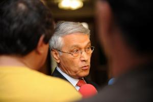 Algeria's energy minister and OPEC president, Chakib Khelil, speaks