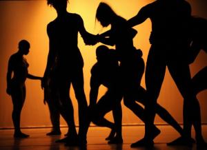 Dancers form the Compagnie Heddy Maalem perform a scene