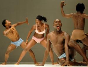 Dancers form the Compagnie Heddy Maalem perform a scene