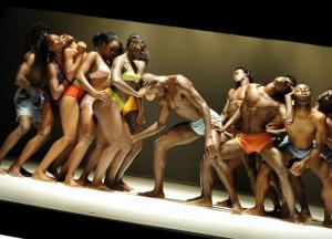 Dancers form the Compagnie Heddy Maalem perform a scene