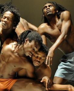 Dancers from the Compagnie Heddy Maalem perform a scene