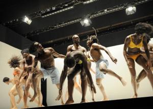 Dancers from the Compagnie Heddy Maalem perform a scene