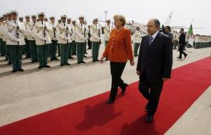 Algeria's President Abdelaziz Bouteflika and German Chancellor Angela Merkel