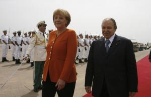 Algeria's President Abdelaziz Bouteflika and German Chancellor Angela Merkel