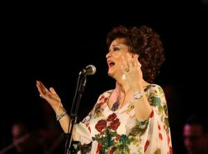 Algerian Singer Warda performs during the a concert on