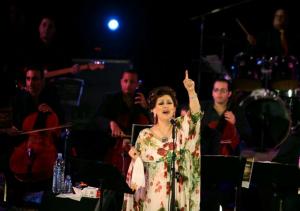 Algerian Singer Warda performs during the a concert on