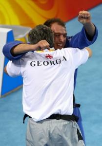 BEIJING - AUGUST 13: Irakli Tsirekidze of Georgia celebrates