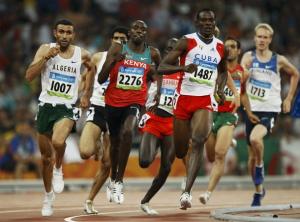 Nabil Madi (front L) of Algeria, Boaz-Kiplagat Lalang (front