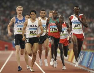 (From L) Finland's Mikko Lahtio, Iran's Sajad Moradi, Algeria's