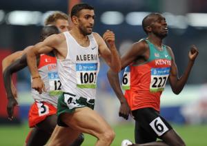 (From R) Kenya's Boaz Lalang, Algeria's Nabil Madi and