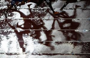 Athletes compete during the men's 800m semifinal 3 at