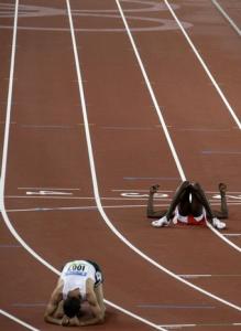 Nabil Madi of Algeria and Yeimer Lopez (R) of