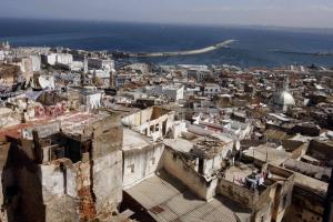 Algiers' Casbah with a view of the sea is