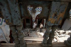 Ali Oussaadane, 51, oversees work on the restoration of