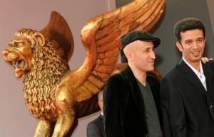 Algeria's director Tariq Teguia poses with Algeria's actor Fethi