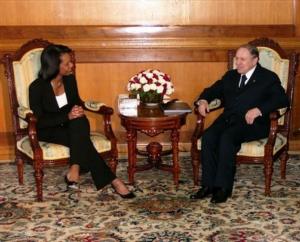 Algerian President Abdelaziz Bouteflika, right, meets with U.S. Secretary