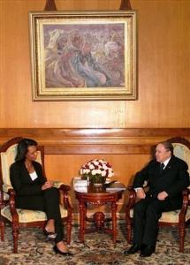 Algerian President Abdelaziz Bouteflika, right, meets with U.S. Secretary