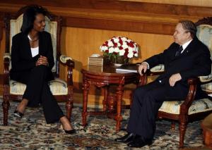 Algeria's President Abdelaziz Bouteflika talks to U.S. Secretary of